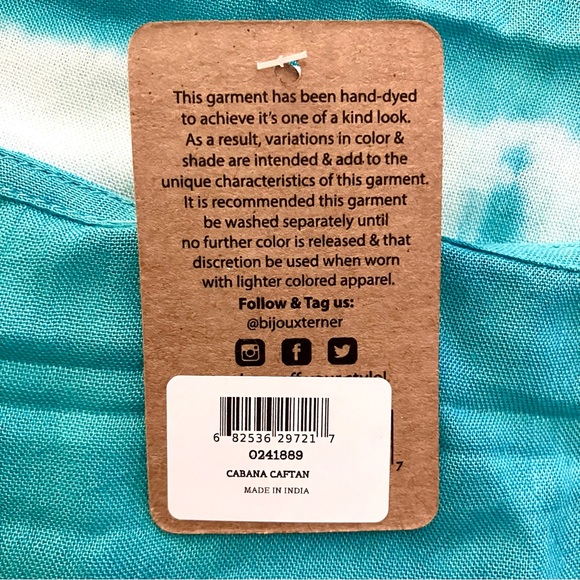 NWT Bijoux Terner Turquoise Coverup - Picture 7 of 7